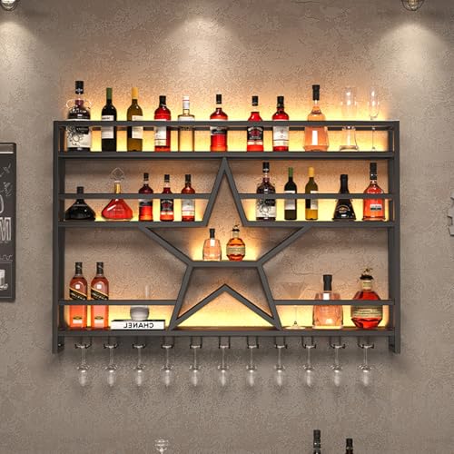 Soporte para botellas de vino de pared, metal, 120x15x80cm miniatura 4