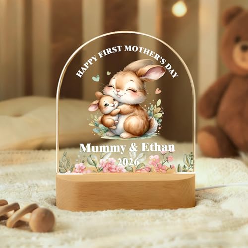 Lámpara de noche personalizada acrílica con base de madera miniatura 2