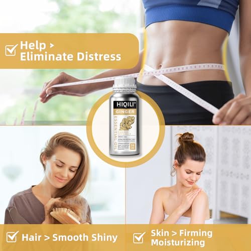 Image of HIQILI 16 Fl Oz Ginger Oil, 100% Pure Natural Ginger Essential Oil for Hair, Massage, Skin - 500ML