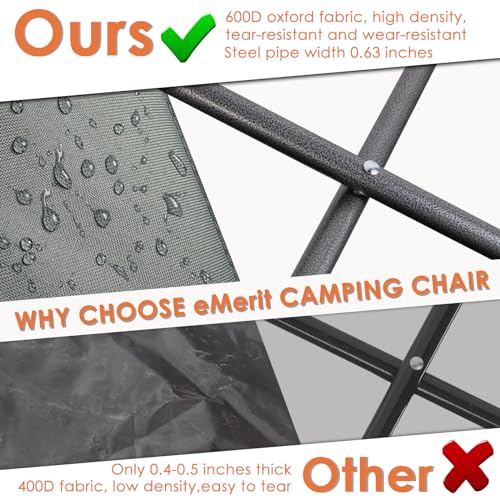 EMERIT Oversized Double Duo Camping Chair Folding Camping Loveseat 2 Person Camping Couch Heavy Duty Lawn Chairs for Outside with Padded Seats & Armrests の商品画像 4