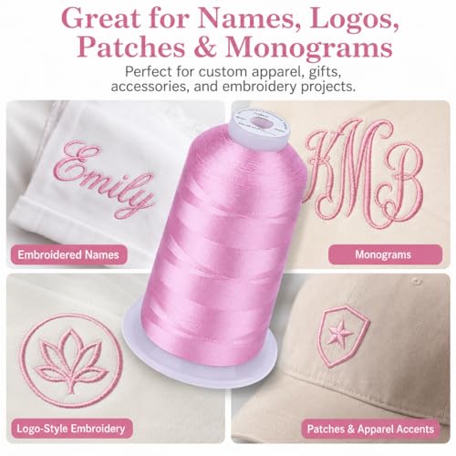 Image of Simthread 5000M 40WT Polyester Embroidery Thread, Light Lilac 810 | 5000M 40WT polyester thread feeds smoothly for machine embroidery, monograms, logos, patches and quilting.