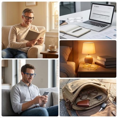 Image of Eyekepper Reading Glasses 3.50, Readers for Men, 6 Pack Oversized Square