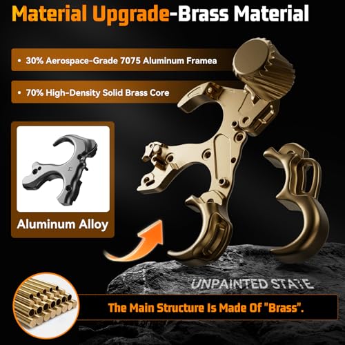 Image of Bow Release for Compound Bow, Copper Archery Release Trigger with Adjustable Wrist Straps & Wrench, 3 /4 Finger Heavy-Duty Thumb Release for Left & Right Hand