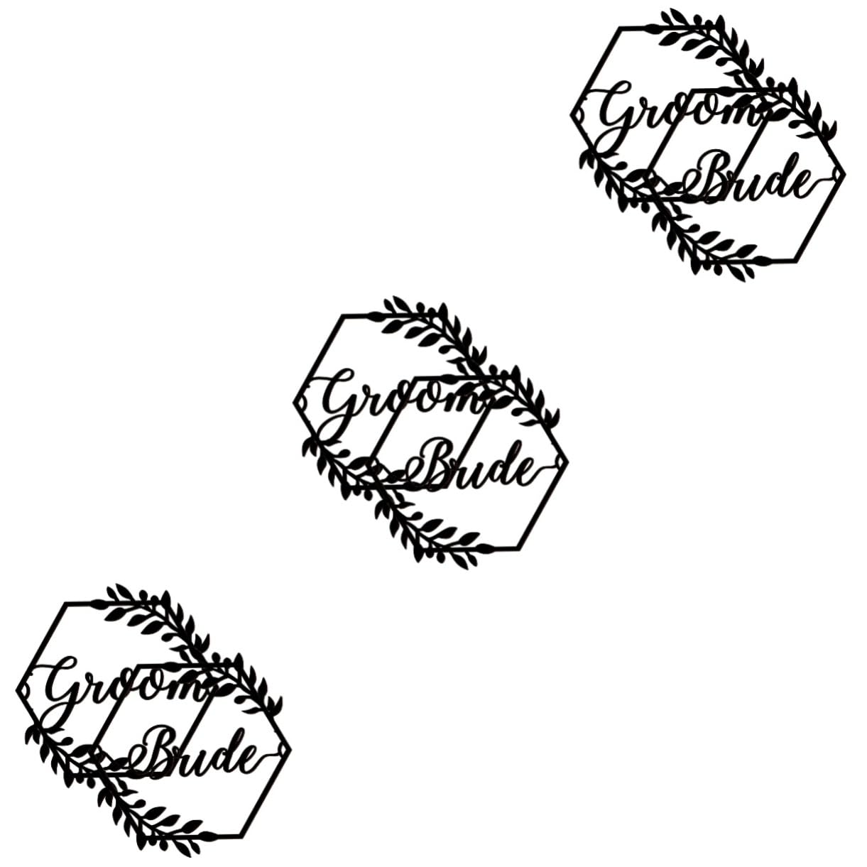 ABOOFAN 3 Sätze Hochzeitsstuhl Zeichen Brautzeichen Hölzerne Stuhlrückenschilder Hochzeitsstühle Hochzeitsdekoration Schilder Für Die Hochzeit Hochzeitsgang Bräutigam Zubehör Ländlich Holz
