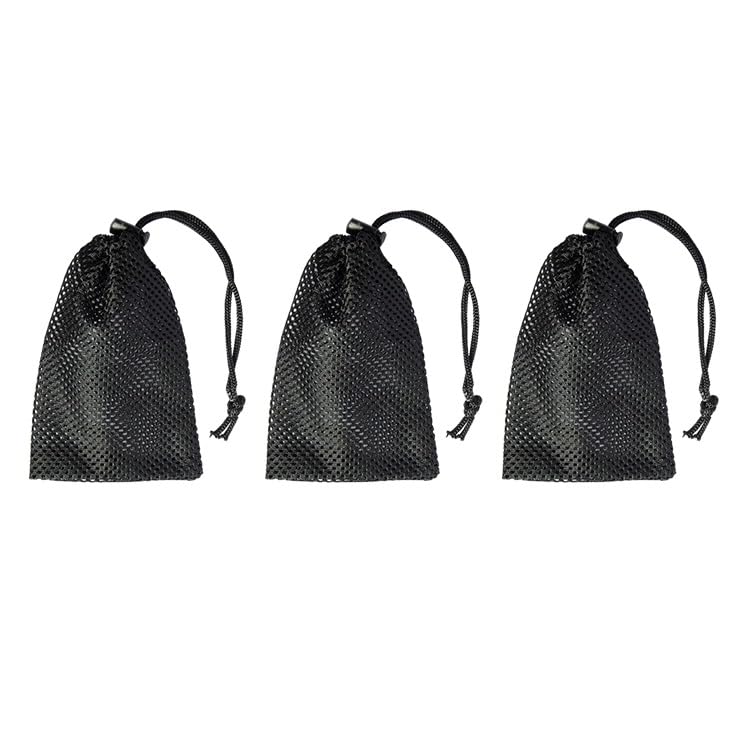 Mesh Bag, Small Nylon Mesh Drawstring Bag with Cord Lock, Black, 6 Pcs,5.9 x 7.9 Inch for Travel Stuff Bags, Cleansing Supplies