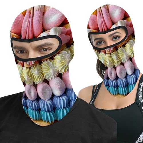 Balaclava para hombres y mujeres con estampado de caramelos y malvaviscos, máscara térmica, protección contra el frío, para motocicleta y esquí miniatura 1