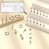 Adramata 12 Pairs Stud Earrings for Women Surgical Steel Earrings Hypoallergenic Huggie Hoop Earrings Tiny CZ Flat Back Earrings Set Helix Piercing Cartilage Earrings Gold Silver Earrings for Women #2