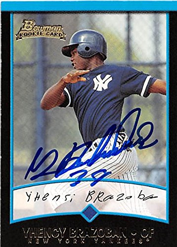 Sports Memorabilia Autograph Warehouse 248183 Yhency Brazoban Autographed Baseball Card - New York Yankees FT 2001 Topps Bowman - No. 182