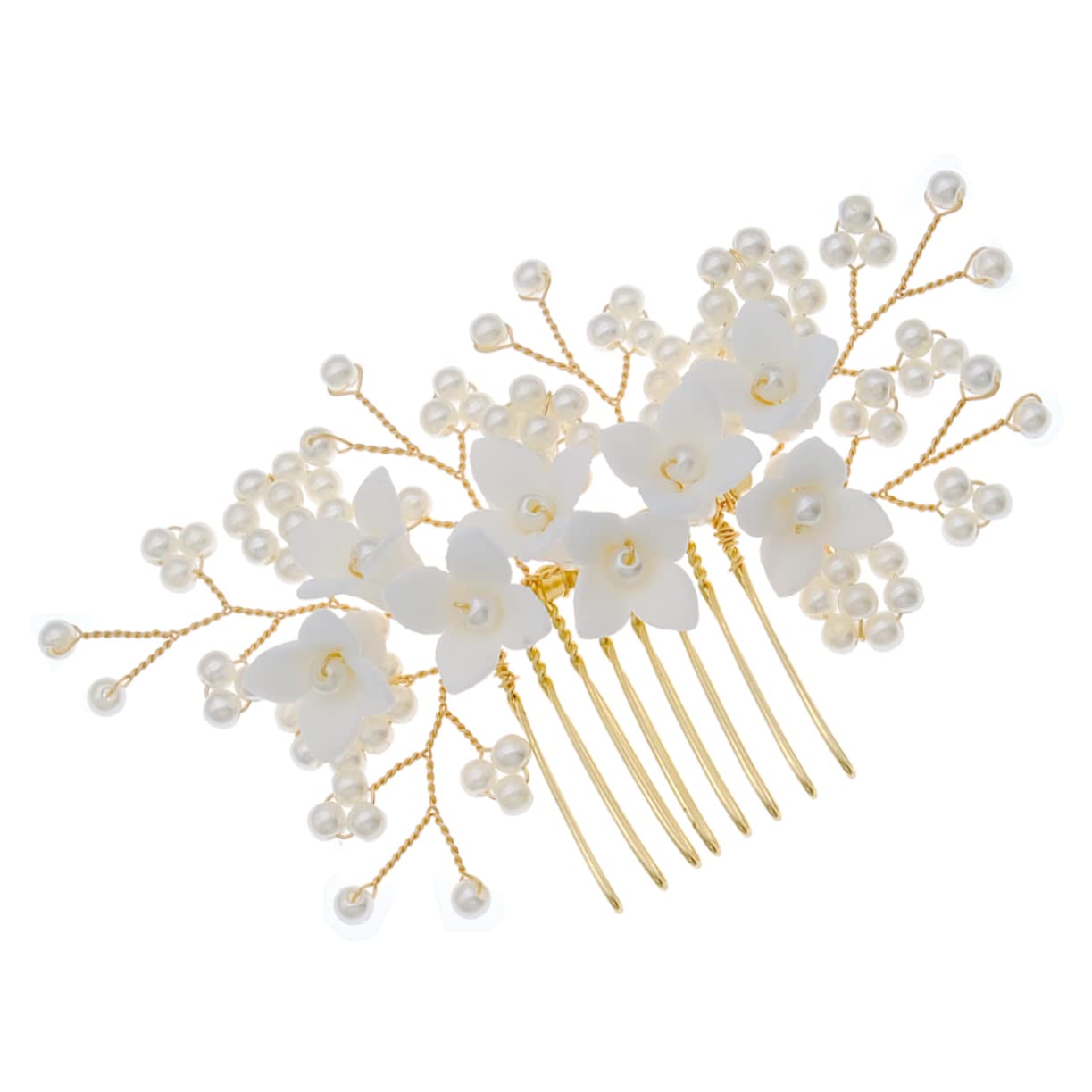 FRCOLOR 5stücke Perlen-haarreif Für Hochzeiten Eleganter Haarkamm Mit Blumenmotiv Stilvolles Haaraccessoire Für Bräute Und Festliche Anlässe Handgefertigt Und Langlebig