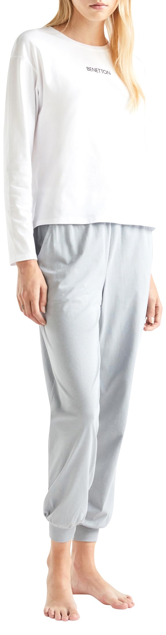 United Colors of Benetton Camiseta M/L 30963m04s Camiseta de Pijama Mujer (Pack de 1)