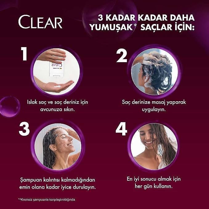 Miniatura 3 de Champú transparente ANTI-CASPA Mujeres Soft Shiny Cherry Blossom Essence & Keratin 400Ml13.52Oz (Con su fórmula que contiene vitamina B3 y aceite de