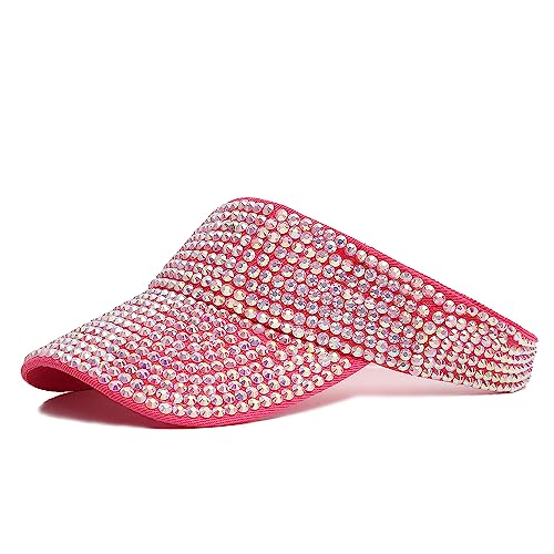Gorra visera de sol con brillantes y copa vacía para mujer miniatura 1