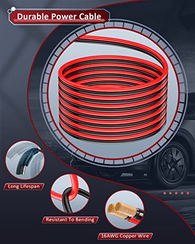 Extractme Cigarette Lighter Sae Battery Charger Cable, 16Awg 12V Cigarette Lighter Plug To Sae Quick Release Adapter Extension Charging Cable With Switch And Sae Reverse Polarity Adapter - 10Ft #TOP3