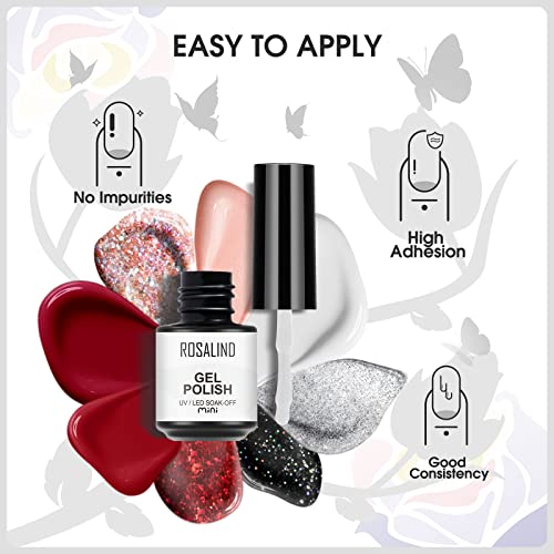 ROSALIND UV Nagellack Set Rot Gel Nagellack,8 Farben Shellac Weiß UV LED Lampe Gel Farben Für Nägel Gel Nail Polish Set – Bild 6