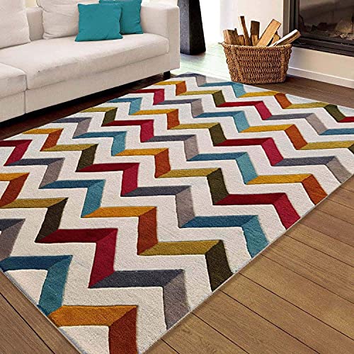 Image of Mordern Design Handmade Tufted Carpet Pure Woollen Export Quality Carpet for Living Room, Bedroom Hall [ Size 8 x 11, Color Multi F2 ]