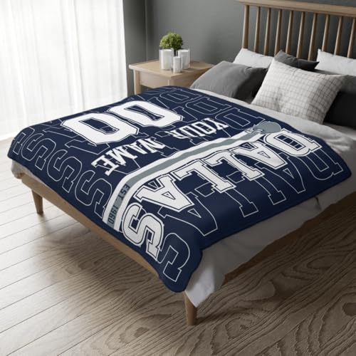 Image of ANTKING Dallas Throw Blanket for Men Women Boy Custom Name and Number Gifts
