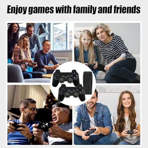 Image of 4K Ultra HD Game Con-Sole | Plug & Play HDMI Gaming Console with 2.4G 2 Wireless Controllers | HDMI Video Game System for Kids & Family (black)