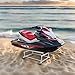 LALFPET Watercraft PWC Dolly, 1000Lb Capacity Jet Ski Dolly Stand, Watercraft Cart Adjustable Bunks with 4 Casters & 2 Brakes, Dock Slipway Cart for Ski Boat Fishing Boat Sailboat, White
