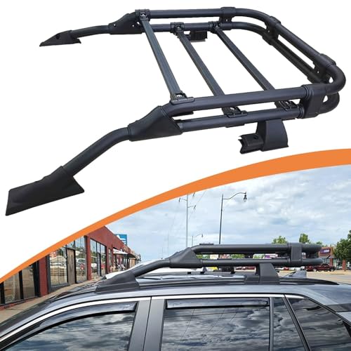 Heavy Duty Roof Rack Basket Compatible for Toyota RAV4 (2019-2025) | (Not Fit 2022-2024 LE/Adventure/TRD Off-Road/Hybrid Woodland Edition) Rooftop Cargo Basket Extra Bars Luggage Carrier