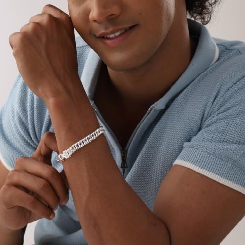 Image of TRUESILVER ACPL 925 Sterling Silver BIS Hallmarked Bracelet for Men | Pure Silver Jewellery for Wedding Anniversary Birthday