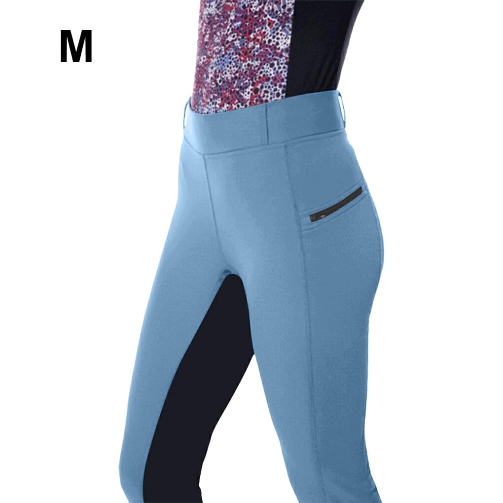 Pantaloni da Equitazione Resistenti agli Strappi Cuciture Fini e Pantaloni da Equitazione Senza spargimento Poliestere Squisito mestiere Equestrain, Azzurro M