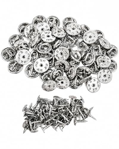 50 Pairs Butterfly Clutch Pins Backs - Silver Butterfly Clasp Anti-Lost Locking Pin Backs for Enamel Pins Lapel Pin Hat Pin Badge Name Tag DIY Craft Jewelry Making