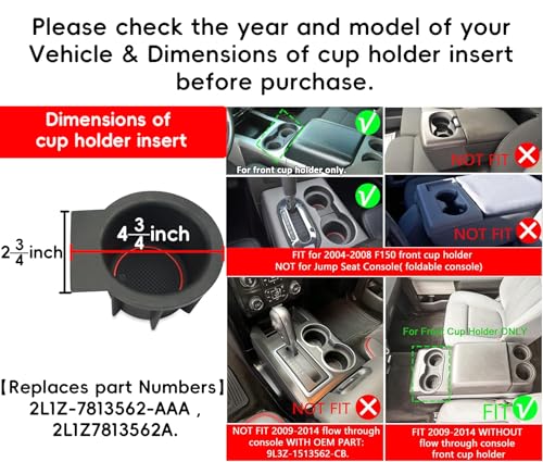 Insertos de portavasos TPE para Ford F150 2004-2008 miniatura 2