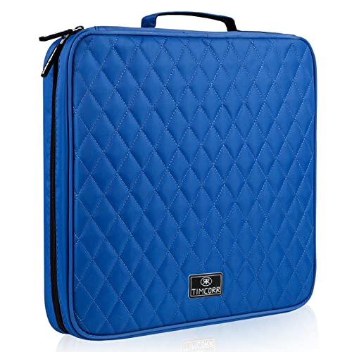 TIMCORR CD Case DVD Holder Storage: 160 Capacity DVD Cases Organizer Portable Wallet Storage - CD Plastic Protective Carrying Binder for Home Travel (Blue)