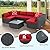 YIORTWO 7 Piece Patio Furniture Set, All Weather Outdoor Rattan Wicker, Patio Sectional with Waterproof Cushions and Tempered Glass Coffee Table, Outdoor Furniture for Balcony, Backyard, Garden, Red
