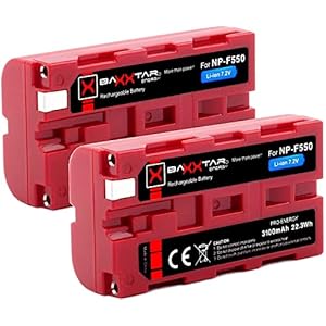2X BAXXTAR PRO – Ersatz für Akku Sony NP-F550 NP-F570 (Blackmagic NP-F570) (echte 3100mAh)
