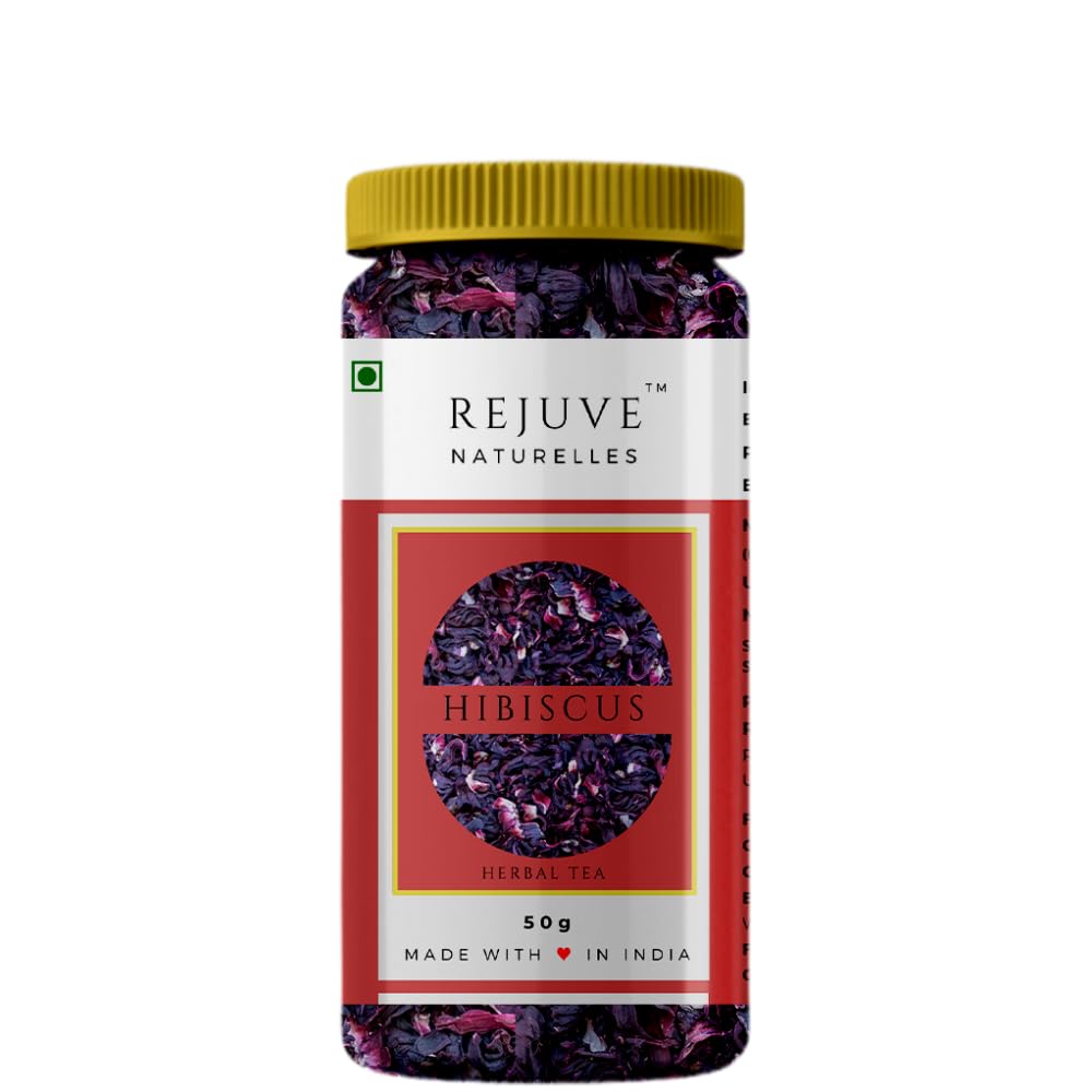 Rejuve Naturelles Premium Hibiscus Flower Tea 50 g | Freshly Packed and Natural Herbal Tea for Healthy Living | Caffeine-Free | Premium PET Jar (B0CQYMYQCX) Amazon Price History, Amazon Price Tracker