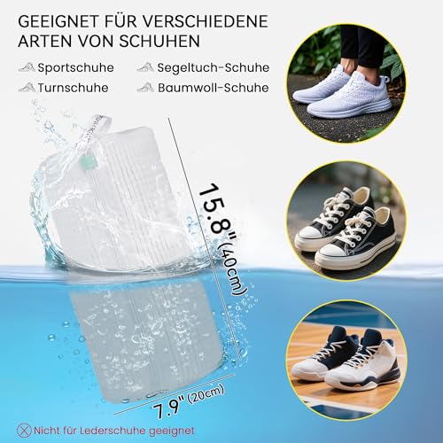 ADEHMDA 2 Stück Schuhbeutel Waschmaschine, Schuhwaschbeutel Waschmaschine & Trockner, Waschmaschine Schuhbeutel, Geeignet für Mehrere Schuhtypen (Weiß)