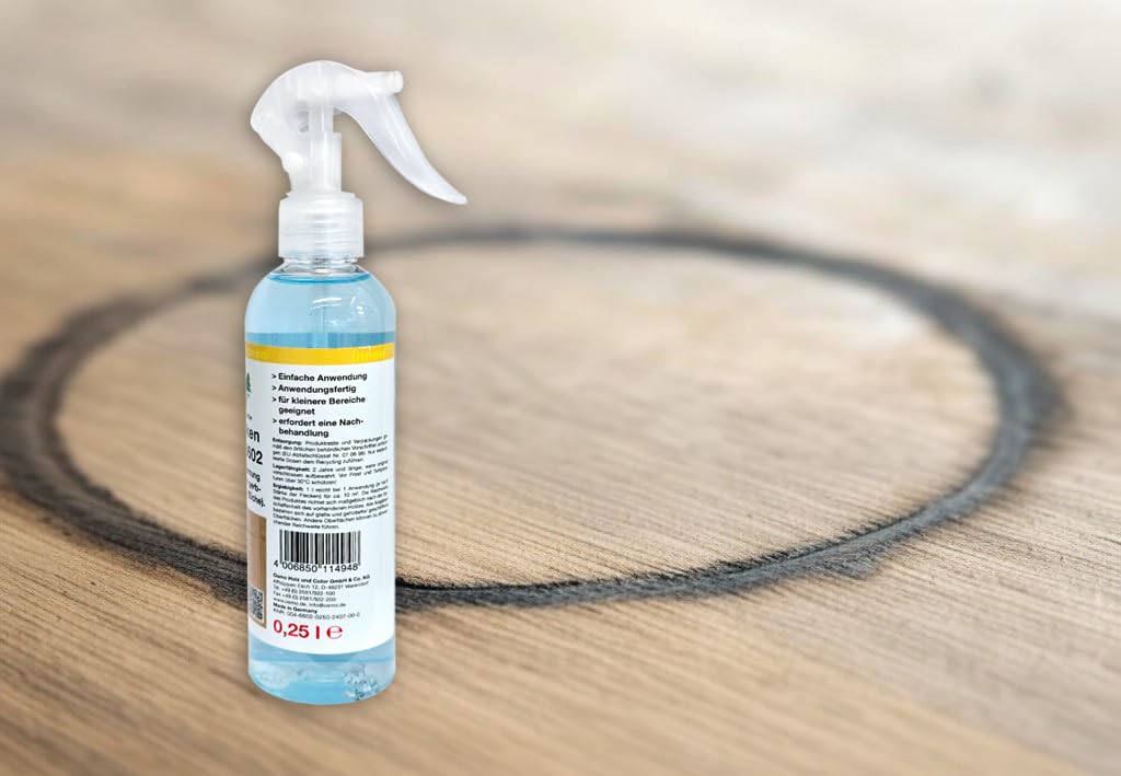 Osmo Tanninflecken-Entferner 6602, Reinigung für schwarze Flecken auf Eichenholz, für Fußböden und Möbel, 0,25 l