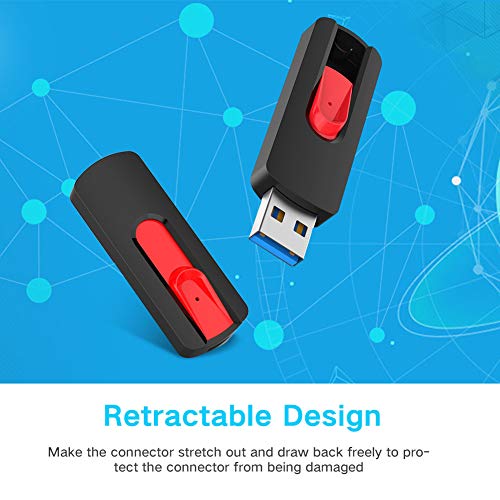 KEXIN USB Stick 128GB Speicherstick USB 3.0 Mini USB-Flash-Laufwerke Einziehbares USB Flash Drive Pen Drive Thumb Drive… – Bild 3