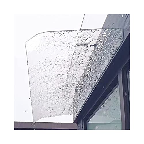 Auvent de porte incurvé en polycarbonate 50 cm pour protection pluie et porche de maison