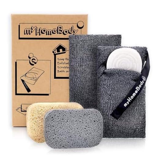 Soap Saver Pouch | Exfoliating Sponge Soap Pocket Body Exfoliator Sponges for Bath or Shower | Body Scrubber for Large Bar Soap or Leftover Soap Bits | 2 Pack + Bonus 2 Piece Soap Lift Soap Saver Pads