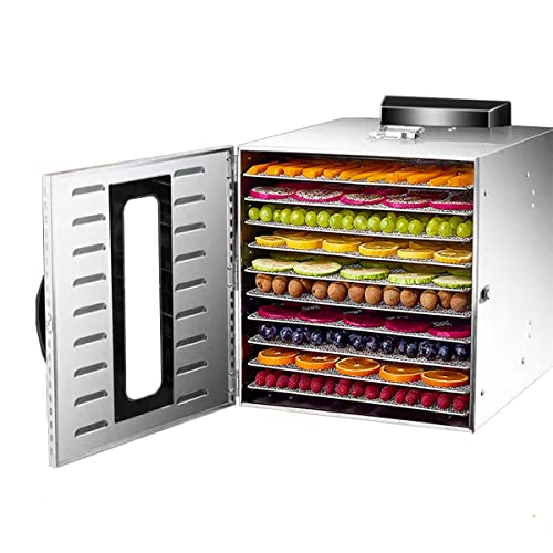 フードドライヤー 10層 食品乾燥機 フルーツ乾燥 食品乾燥 温度調整 時間設定 360°循環加熱