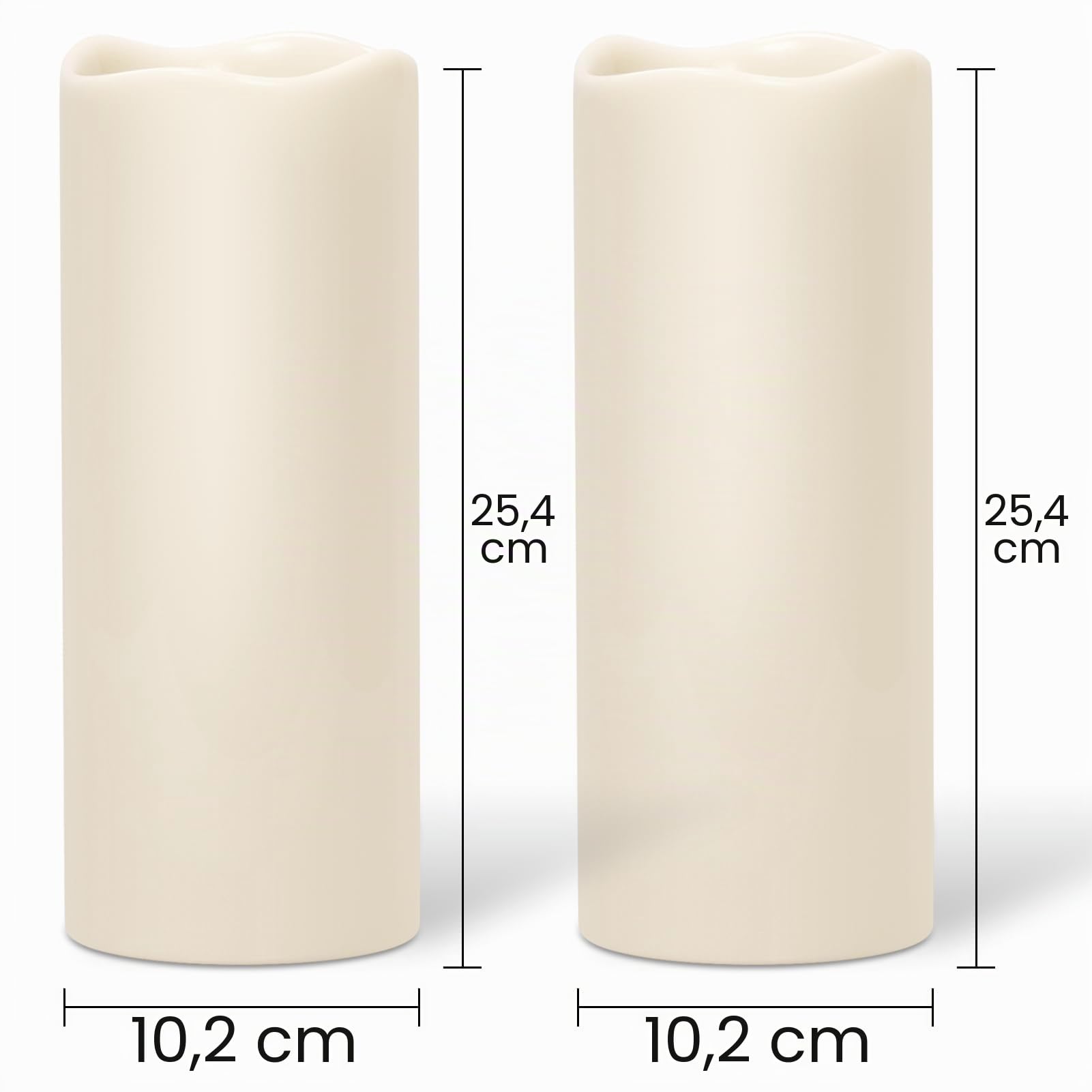 Eldnacele Velas LED impermeables, energías solares, velas grandes parpadeantes para farol, jardín, camping, patio, decoración (4 x 10 pulgadas, juego de 2)