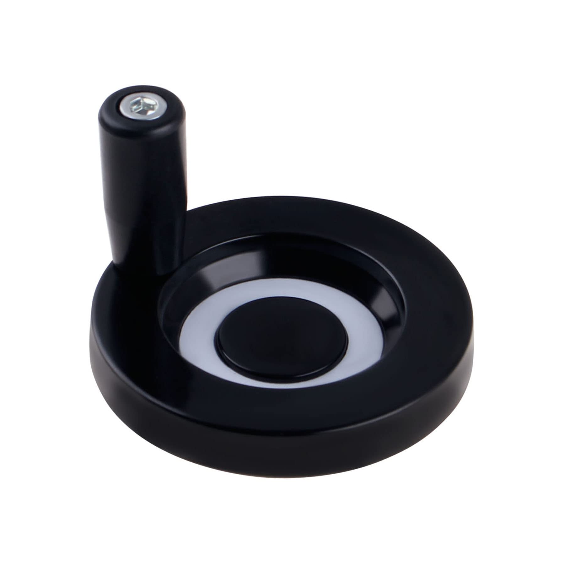 ANWOKIT Round Handwheel Revolving Handle Hand Wheel with Revolving Handle Grip for SFU1605 Ball Screw Grinder Machines (Outer Dia 80mm Inner Dia 10mm)