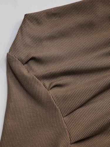 Image of CIDER Asymmetrical Top for Women Long Sleeve - Off Shoulder Ruched Crop Going Out Fitted