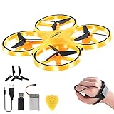 Jeestam Mini Drone for Kids, 2.4G Gravity Sensor RC Nano Quadcopter with Infrared Obstacle Avoidance, Hand Control, Throw to Fly, Altitude Hold, 3D Flips & Cool Light, Boys Girls Gift Toys (Yellow)