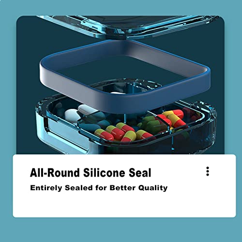 Medicijntablettenbox, groene pillendoos, kleine tablettenbox, vakken, pillendoosje, medicijndoseerder, kunststof medicijnbox, voor reizen en dagelijks gebruik (6 cellen) - Afbeelding 6