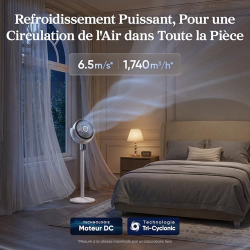 Levoit Ventilateur sur Pied, 20 dB 1740 m³/h, 5 Vitesses, LPF-R382-WEU – vue 2