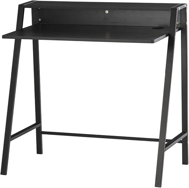 HOMCOM Writing Desk Computer Table Home Office PC Laptop Workstation Storage Shelf Black