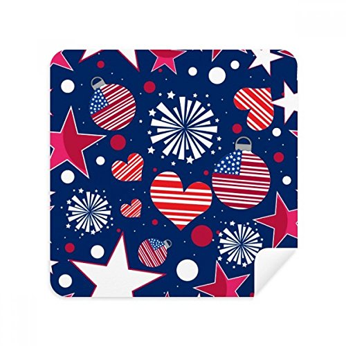 Tissu nettoyage lunettes anti-traces pour écran téléphone motif cœur USA