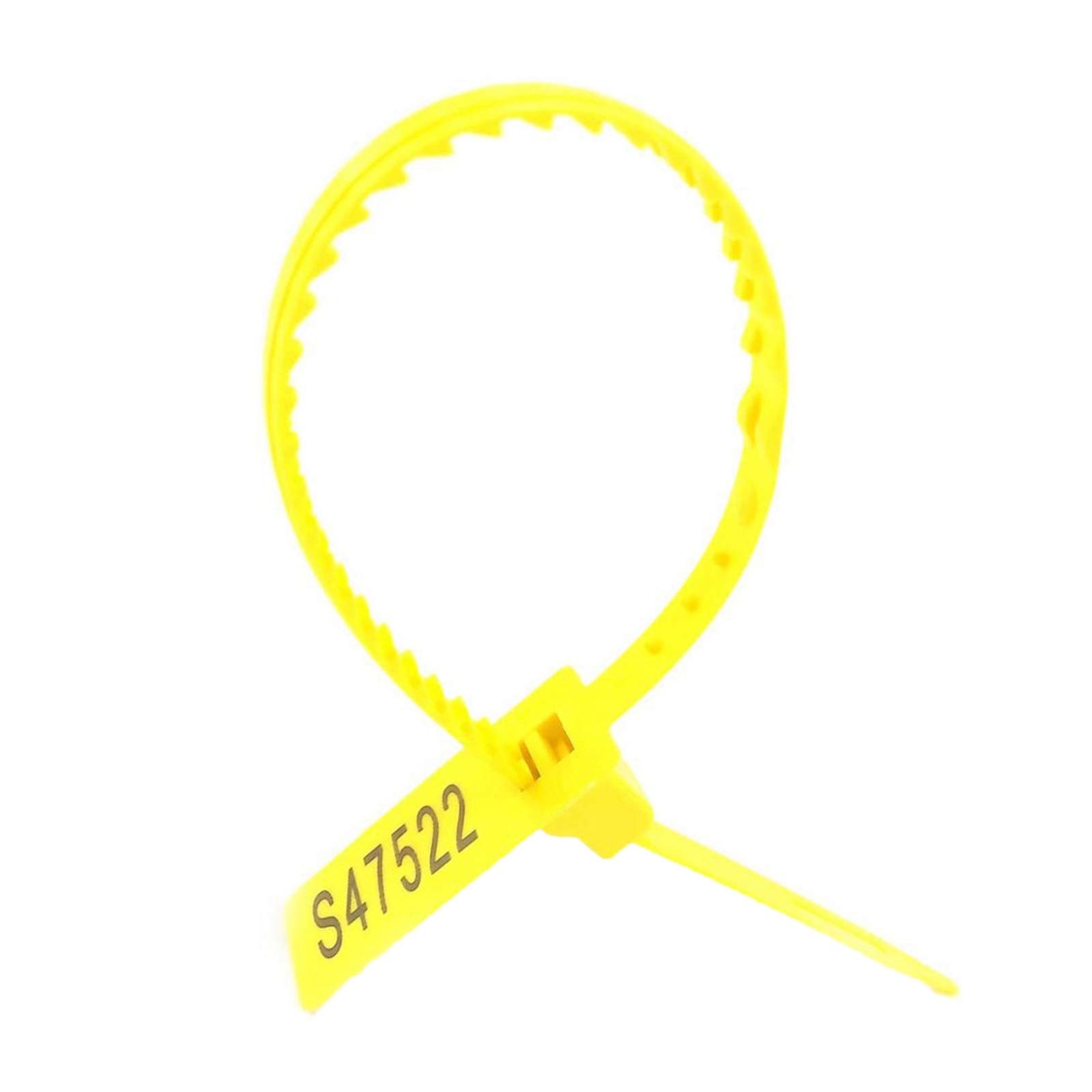 Etichette in plastica, 100 pezzi, monouso, numerate, sigillo regolabile, flangia per cavi, etichetta con cerniera, giallo