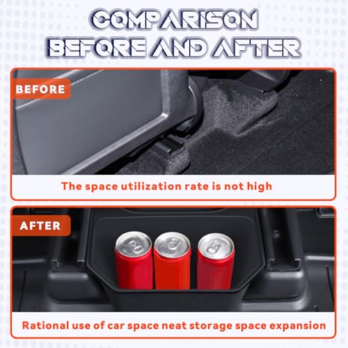 Image of Larger Capacity Rear Trash Can Compatible with Tesla Model Y 2023 2022 2021,Rear Center Console Storage Box Organizer