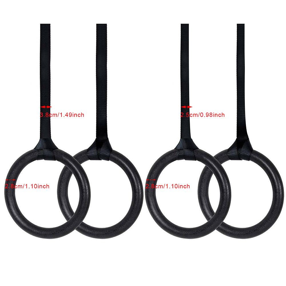 Anelli per il fitness, Anelli for ginnastica in ABS con cinghie e fibbie for allenamento di forza, set di anelli da tirare for ginnastica domestica