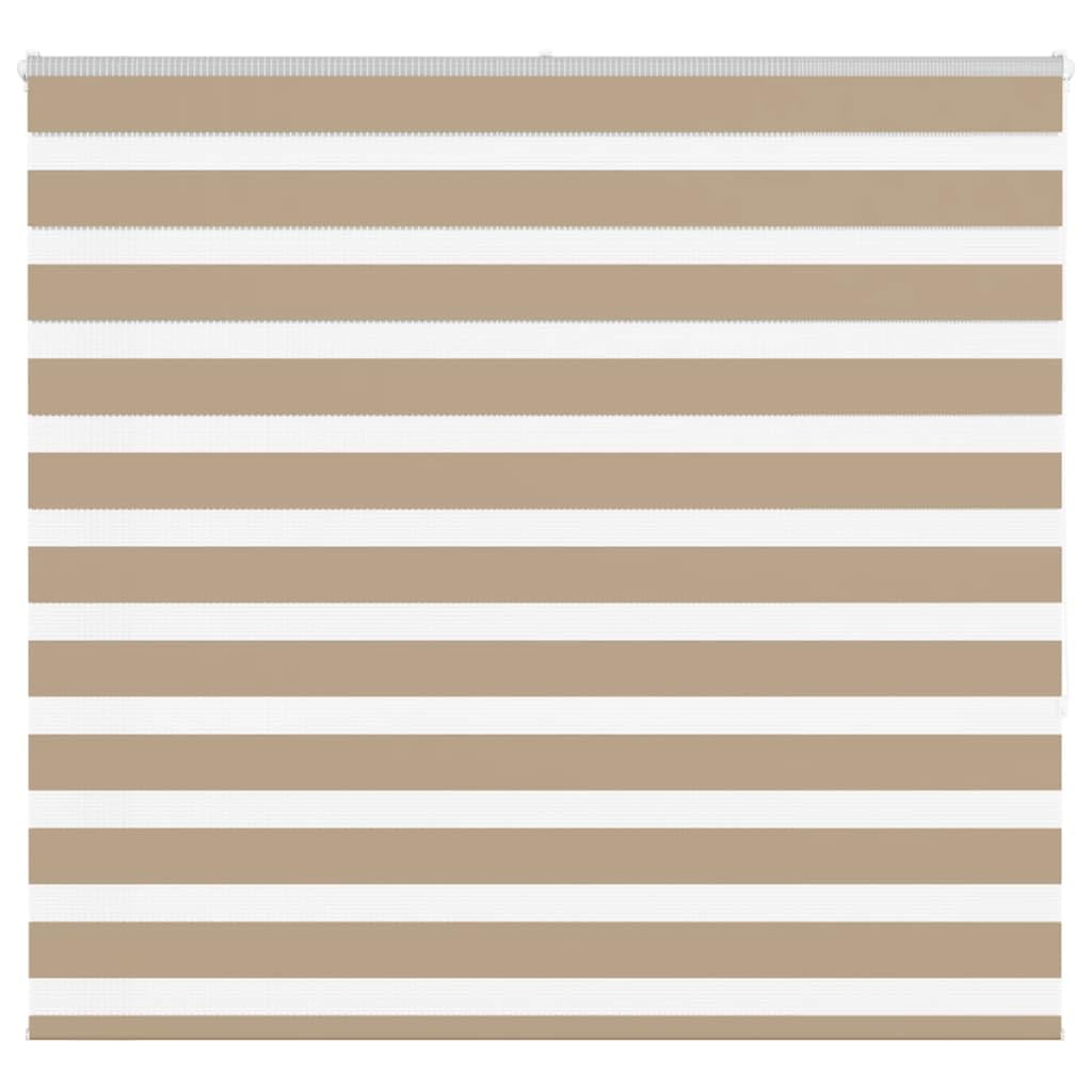 Zebra-Jalousie Polyester Sandbraun 165x150 cm Stoffbreite 160,9 cm mit Kettenzug für stufenlose Lichtsteuerung, Doppelrollo mit Zwei Montagemöglichkeiten und Kindersicherung
