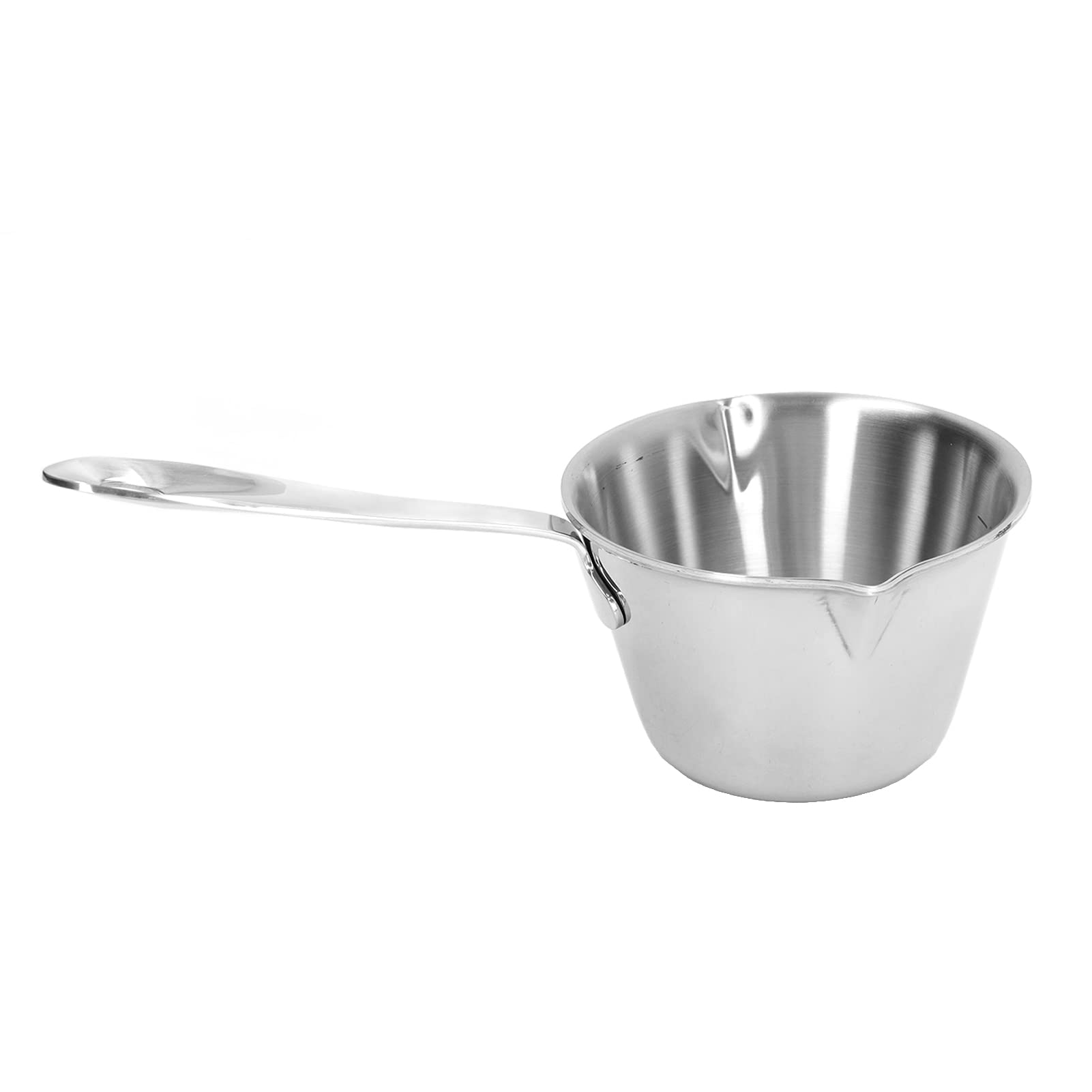 Stainless Steel Butter Warmer, Butter Milk Warmer Pot Thickened Fast Heating Small Milk Butter Melting Pot with 2 Pour Spout for Cooking (200ML)